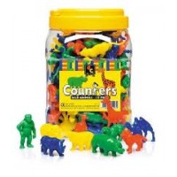 COUNTERS WILD ANIMAL 10 SHAPES 4 COLOURS 120pc