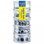 Moving Eyes STACKABLES Black & White assorted 5 containers 550pc