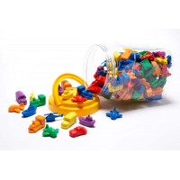 COUNTERS TRANSPORT 6 SHAPES 6 COLOURS 144pc