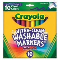 CRAYOLA Washable Broad Tip CLASSIC Markers 10pc