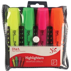 Stat. Asst Colour Wallet 4 Highlighters