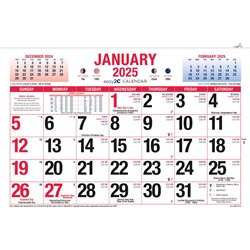 EsE-2c 2025 324x220mm Month To View Wall Calendar