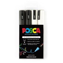 Posca PC-5M Black & White 2.5mm Medium Bullet Paint Marker