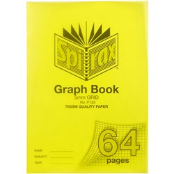 A4 64 Page 5mm Ruled PP Graph Book