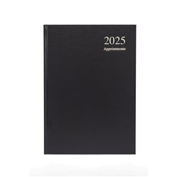 Collins 2025 Essential A5 Day To Page Black Appointment Diary