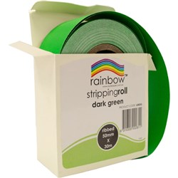 Rainbow Ribbed Stripping Roll 50mmx30m - Dark Green