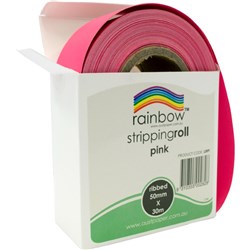 Rainbow Ribbed Stripping Roll 50mmx30m - Pink