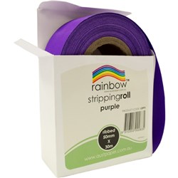 Rainbow Ribbed Stripping Roll 50mmx30m - Purple