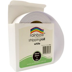 Rainbow Ribbed Stripping Roll 50mmx30m - White