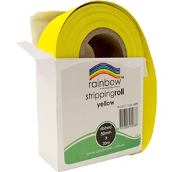 Rainbow Ribbed Stripping Roll 50mmx30m - Yellow