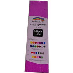 Rainbow 500mm x 2.5m Fluro Lilac Crepe Paper