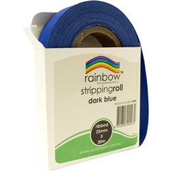 Rainbow Ribbed Stripping Roll 25mmx30m - Dark Blue