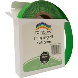 Rainbow Ribbed Stripping Roll 25mmx30m - Dark Green