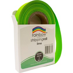 Rainbow Ribbed Stripping Roll 25mmx30m - Lime