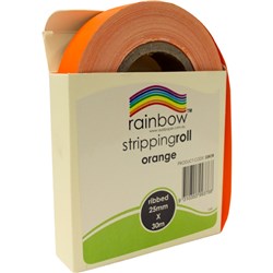 Rainbow Ribbed Stripping Roll 25mmx30m - Orange