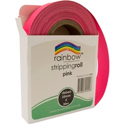 Rainbow Ribbed Stripping Roll 25mmx30m - Pink