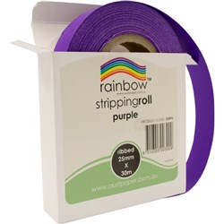 Rainbow Ribbed Stripping Roll 25mmx30m - Purple