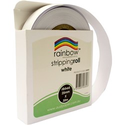 Rainbow Ribbed Stripping Roll 25mmx30m - White