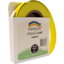 Rainbow Ribbed Stripping Roll 25mmx30m - Yellow