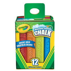 CRAYOLA SIDEWALK CHALKS 12 Asst Large