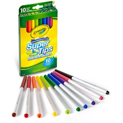 Crayola Super Tip Assorted Colours Washable Markers -10PC