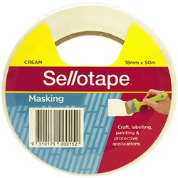 Sellotape 18mmx50m Cream Masking Tape