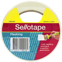 Sellotape 24mmx50m Cream Masking Tape