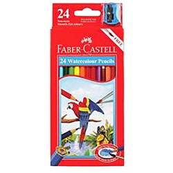 Faber-Castell Watercolor Pencils With Sharpener 24 Assorted