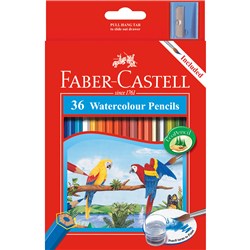 Faber-Castell Watercolor Pencils With Sharpener 36 Assorted