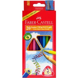 Faber-Castell Jr Tri Pencils Jr Triangular Assorted 20S