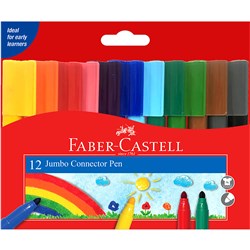 Faber-Castell Jumbo Con Pen Jumbo Connector Assorted 12S