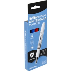 Artline Supreme Whiteboard 4 Assorted Markers