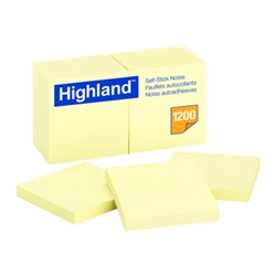 Highland 6549 76x76mm Recycled Yellow Adhesive Notes