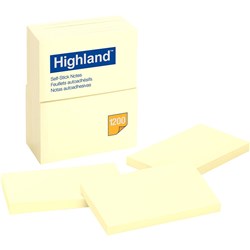 Highland 6559 73x123mm Recycled Yellow Adhesive Notes