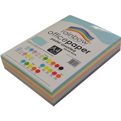 Rainbow A4 80gsm Assorted Pastel Colours Copy Paper