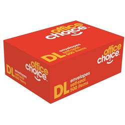 Office Choice DL 110x220mm Plain Press Seal Envelopes