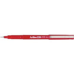 Artline 220 Red 0.2mm Super Fine Fineliner