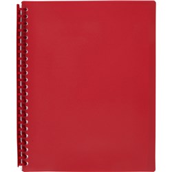 A4 Red 20 Pocket Refillable Display Book