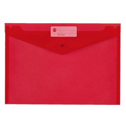 Wallet Doculope Polyprop A4 W/button Red