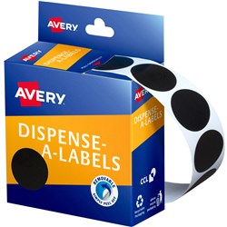 Label Avery Dispenser Pack Circle 24mm Black