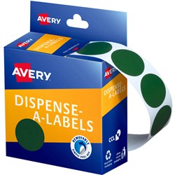 Label Avery Dispenser Pack Circle 24mm Green