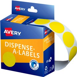 Label Avery Dispenser Pack Circle 24mm Yellow