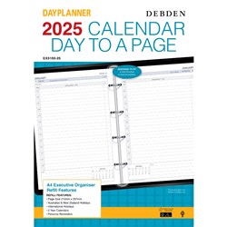 Debden 2025 Dayplanner Executive Day To Page Diary Refill