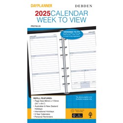 Debden 2025 Dayplanner Personal Week To View Diary Refill