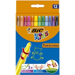 Bic Turn & Colour 12 Assorted Crayons