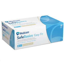 SafeBasics Medium Powder Free White Latex Gloves