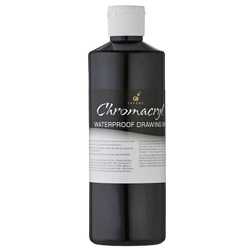 Chromacryl Waterproof Ink Black - 500ml