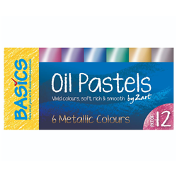 Zart Basics Oil Pastels 6 Metallic Colours 12 Pack